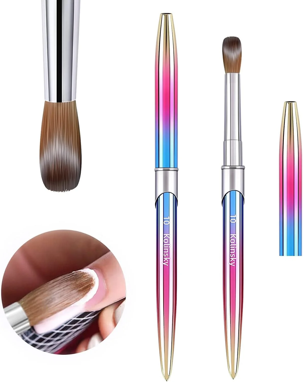 قلم طراحی ناخن KASTWAVE Kolinsky، قلم طراحی لاک ناخن حرفه ای اکریلیک، قلم سه بعدی رنگارنگ دست ساز با درپوش (#6) قلم طراحی ناخن KASTWAVE Kolinsky، قلم طراحی لاک ناخن حرفه ای اکریلیک، قلم سه بعدی رنگارنگ دست ساز با درپوش (#6)