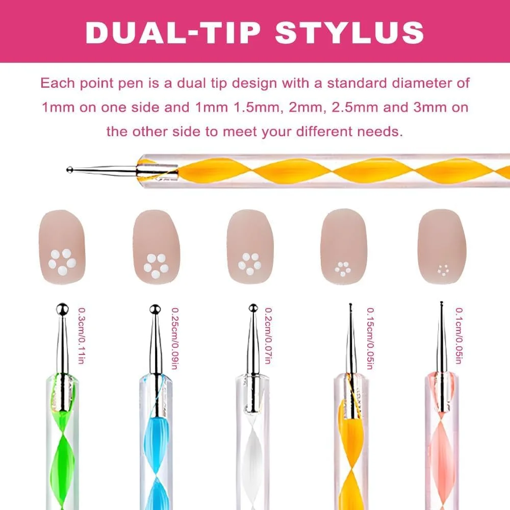 ست کامل طراحی ناخن برای مبتدیان و نوجوانان، ست برس طراحی ناخن با ابزار نقطه گذاری، نوار چسب، کریستال، پولک های هولوگرافی و نگین، لوازم جانبی حرفه ای تزئین ناخن ست کامل طراحی ناخن برای مبتدیان و نوجوانان، ست برس طراحی ناخن با ابزار نقطه گذاری، نوار چسب، کریستال، پولک های هولوگرافی و نگین، لوازم جانبی حرفه ای تزئین ناخن