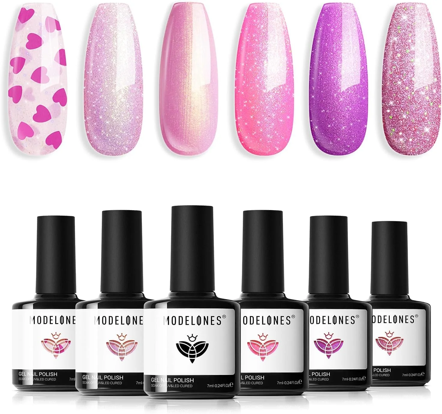 ست لاک ژل مدلونز، 6 رنگ صورتی، لاک ژل اکلیلی، سایه های صورتی و بنفش، لاک ژل اکلیلی پری دریایی، مناسب طراحی ناخن بهاری، هدیه ای برای زنان و دختران ست لاک ژل مدلونز، 6 رنگ صورتی، لاک ژل اکلیلی، سایه های صورتی و بنفش، لاک ژل اکلیلی پری دریایی، مناسب طراحی ناخن بهاری، هدیه ای برای زنان و دختران