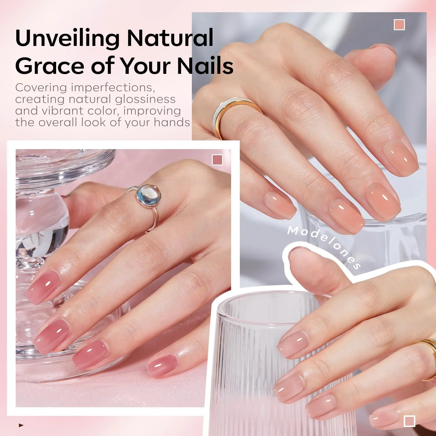 ست لاک ژل مدلونز، 6 رنگ ژله ای پاییزی، قهوه ای، برهنه، شفاف، کریستالی، مانیکور خنثی، صورتی، قرمز، نیمه شفاف، هنر ناخن های شفاف، ترند مانیکور خانگی برای زنان و دختران