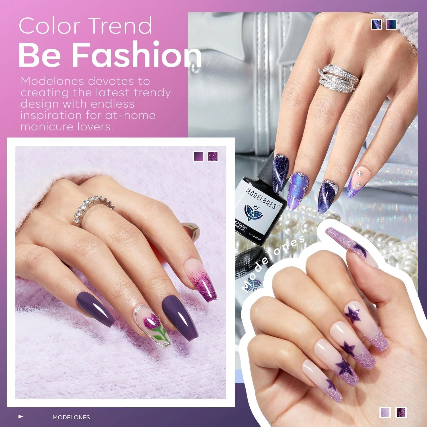 ست لاک ژل مدلونز، 6 رنگ بنفش-قرمز/مشکی/آبی اکلیلی آفتابپرست، لاک ژل اکلیلی بنفش-مشکی تغییر رنگ دهنده چشم گربهای 9D به همراه آهنربا، مناسب برای هنر ناخن LED در خانه ست لاک ژل مدلونز، 6 رنگ بنفش-قرمز/مشکی/آبی اکلیلی آفتابپرست، لاک ژل اکلیلی بنفش-مشکی تغییر رنگ دهنده چشم گربهای 9D به همراه آهنربا، مناسب برای هنر ناخن LED در خانه