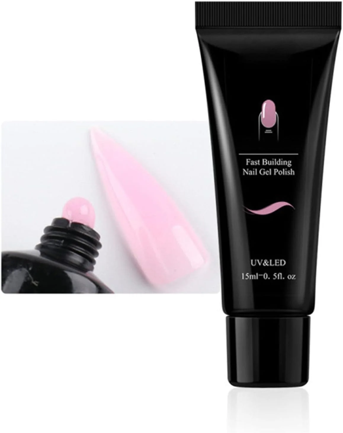 چسب اکستنشن کریستالی ناخن برای چسباندن نوک ناخن مصنوعی، کیت چسب ژل ناخن برای اکستنشن ناخن، کیت کامل ناخن با لامپ 15 میلی لیتر (B، تک سایز)