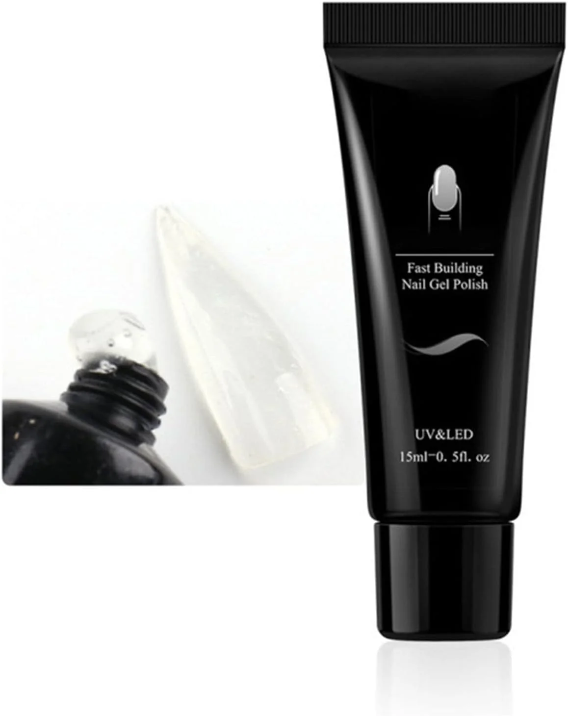 چسب اکستنشن کریستالی ناخن برای چسباندن نوک ناخن مصنوعی، کیت چسب ژل ناخن برای اکستنشن ناخن، کیت کامل ناخن با لامپ (G، تک سایز، 15 میلی لیتر)