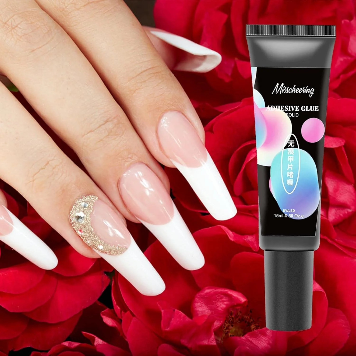 ژل اکستنشن ناخن | چسب ژل تیپ ناخن، چسب ژل ناخن برای ترکیب ژل مناسب برای همه مبتدیان و ناخن‌کارهای حرفه‌ای قابل استفاده با چراغ‌های UV LED