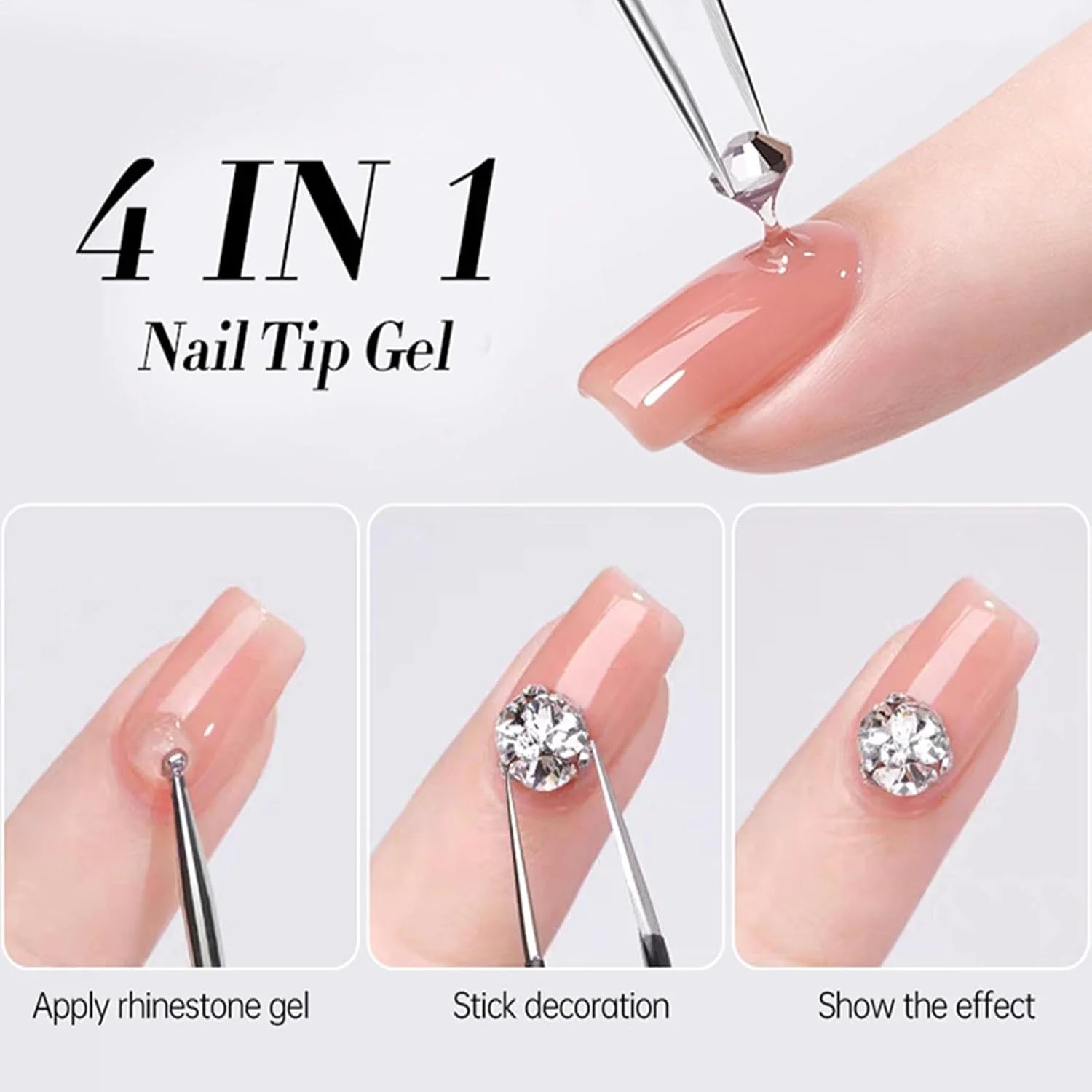 چسب کاشت ناخن LED | چسب اکستنشن ناخن بادوام حرفه ای 4 در 1 با نور UV | برای استفاده خانم ها، دختران نوجوان، مبتدیان، سالن های خانگی، مهمانی ها، تمرین مانیکور و تزئین