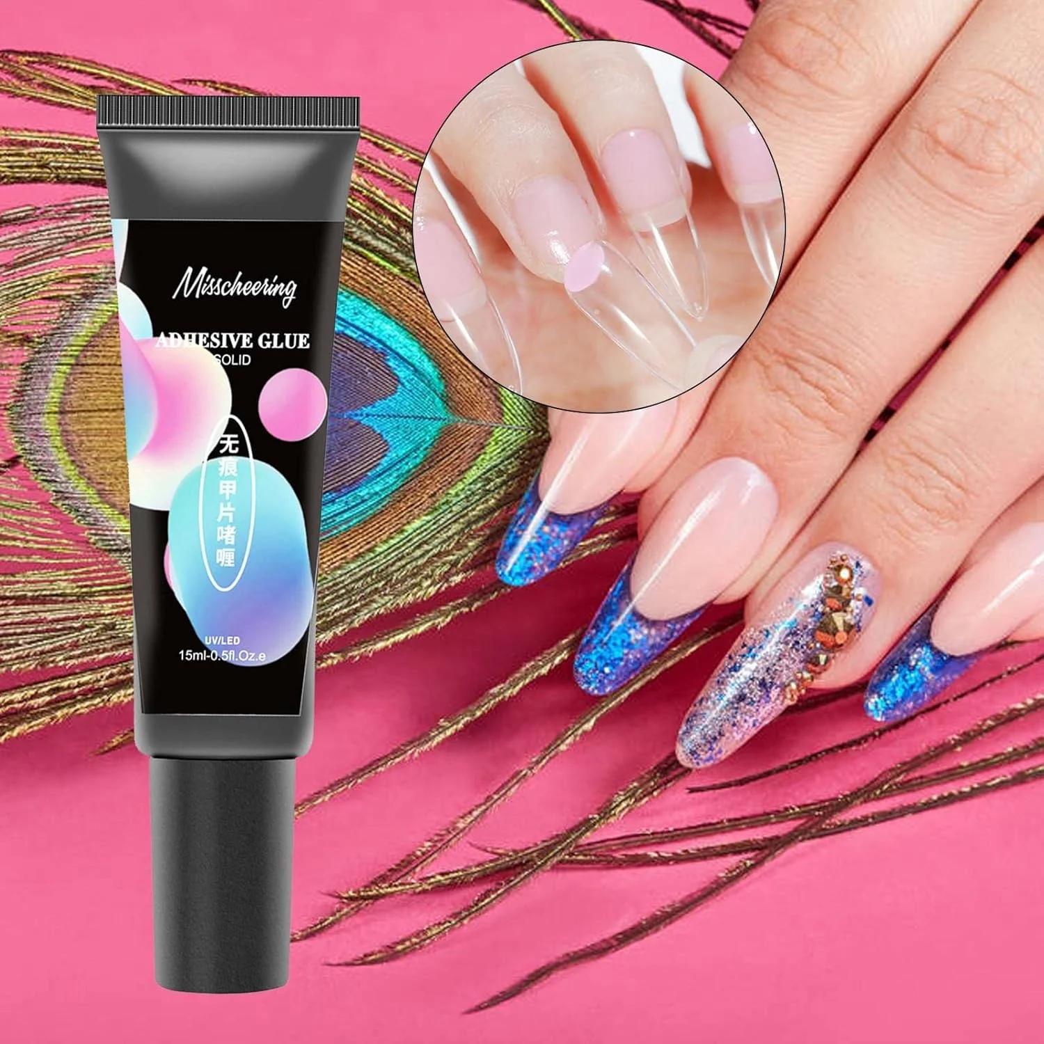 ژل اکستنشن ناخن | چسب ژل تیپ ناخن، چسب ژل ناخن برای ترکیب ژل مناسب برای همه مبتدیان و ناخن‌کارهای حرفه‌ای قابل استفاده با چراغ‌های UV LED