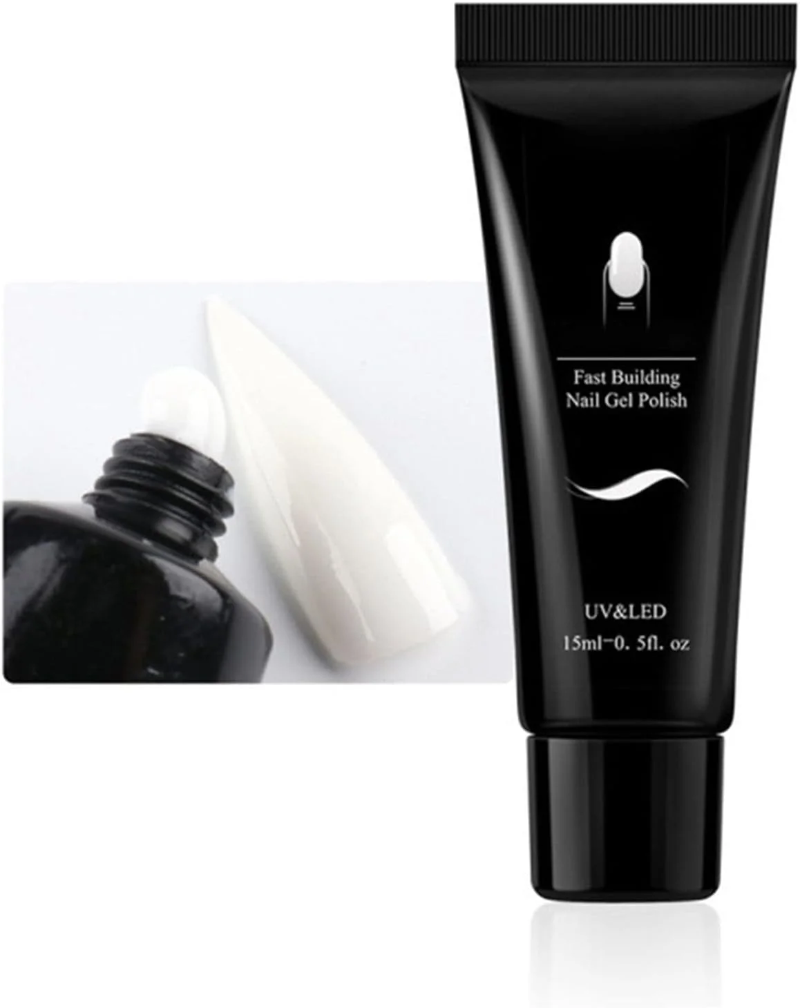 چسب اکستنشن کریستالی ناخن 15 میلی لیتری برای چسباندن نوک ناخن مصنوعی، کیت چسب ژل ناخن برای اکستنشن ناخن، کیت کامل ناخن با لامپ (E، سایز واحد)