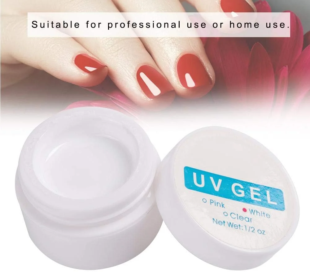 چسب کاشت ناخن، 3 رنگ چسب کاشت ناخن کریستالی خشک شونده سریع ژل UV مانیکور (سفید)