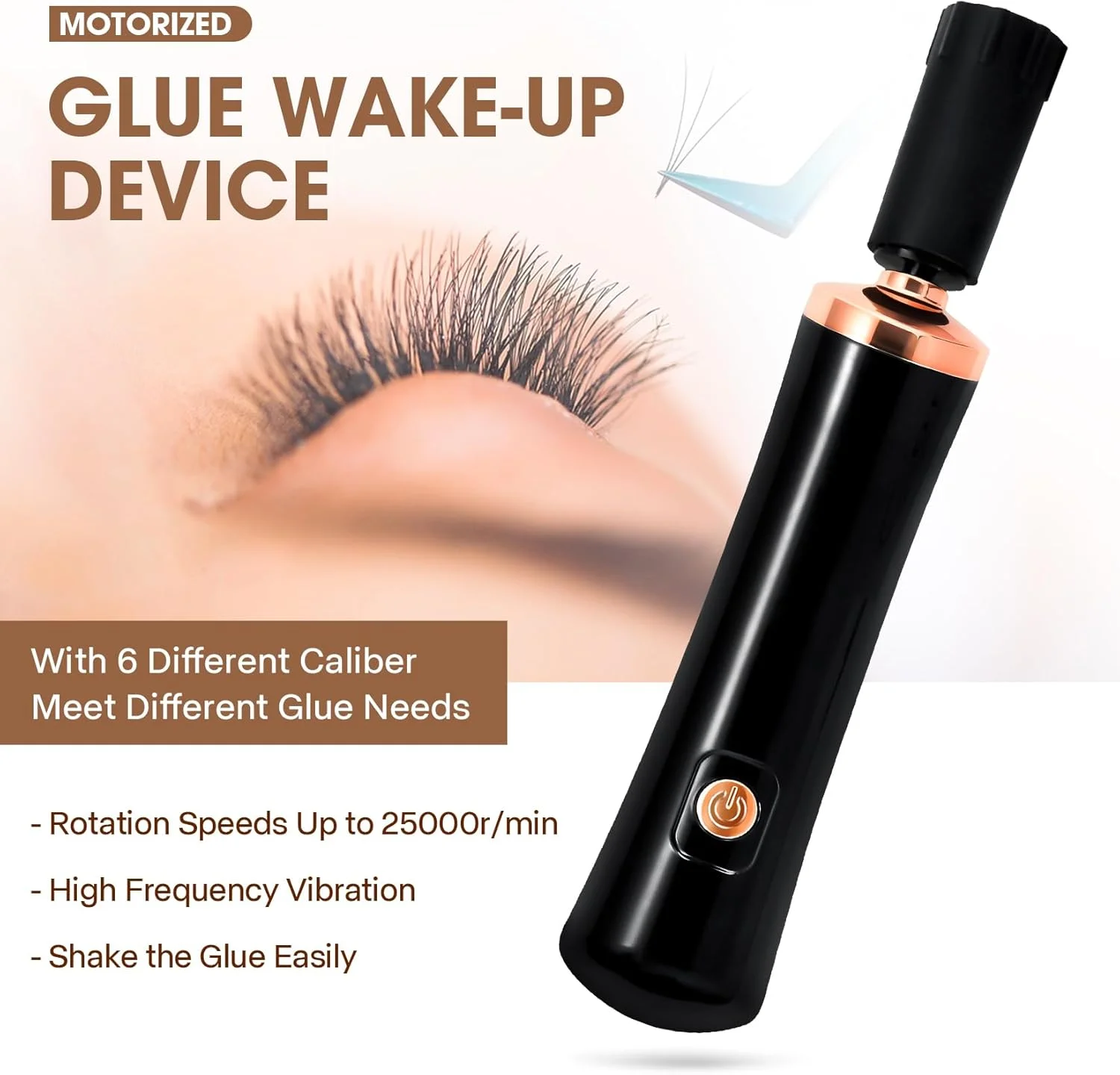 میکسر چسب برای اکستنشن مژه، میکسر برقی لاک مژه و ناخن، ابزار صرفه جویی در زمان بدون نیاز به دست (مشکی)