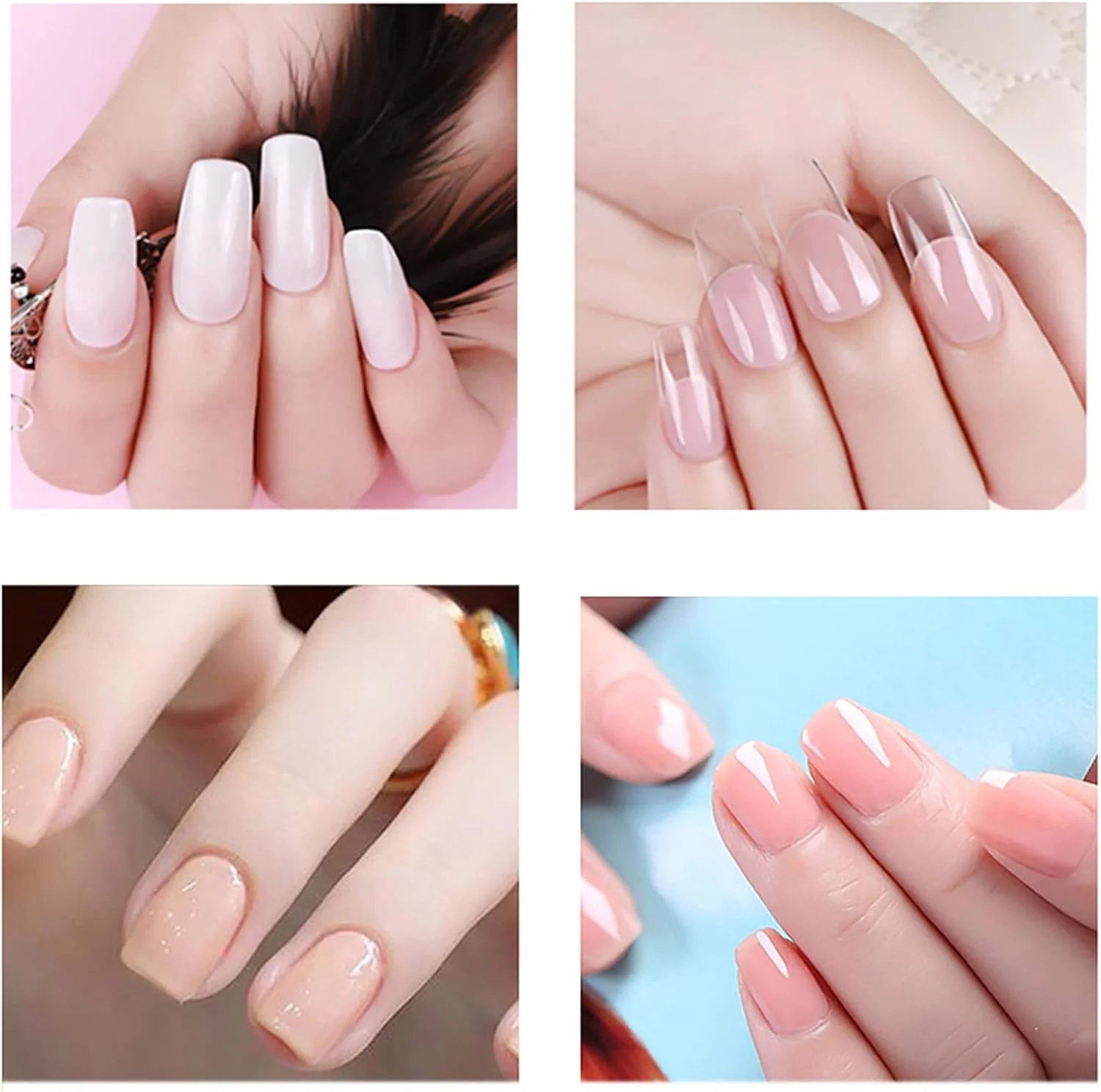 ست کاشت ناخن با چسب، قالب و دستگاه خشک کن یو وی، ابزار مانیکور سریع برای استفاده حرفه ای در منزل