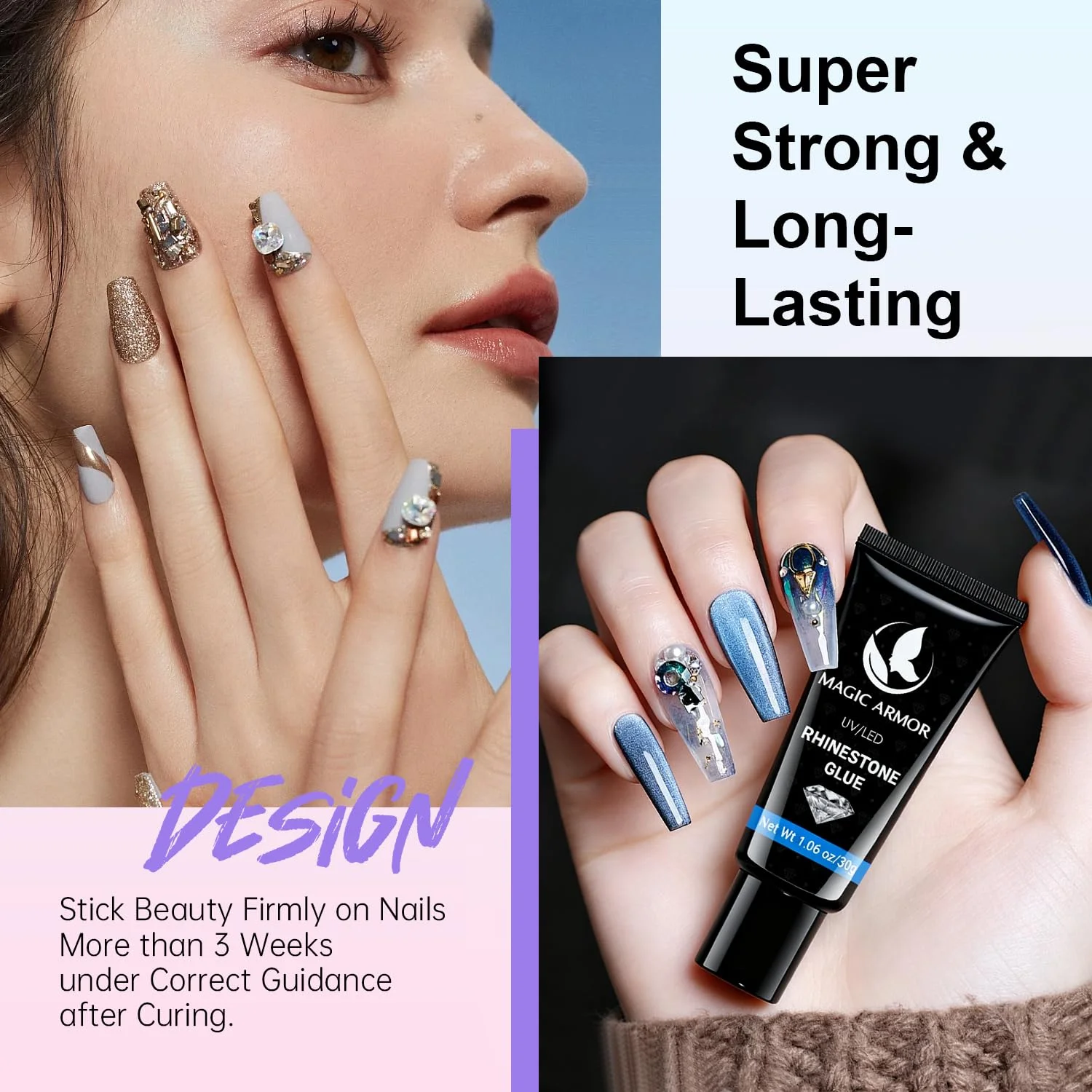 چسب ژل نگین ناخن 30 گرمی - چسب فوق العاده قوی با خشک شدن UV برای سنگ های قیمتی، الماس، جواهرات، تیپ ها، ناخن های مصنوعی - همراه با سوهان ناخن چسب ژل نگین ناخن 30 گرمی - چسب فوق العاده قوی با خشک شدن UV برای سنگ های قیمتی، الماس، جواهرات، تیپ ها، ناخن های مصنوعی - همراه با سوهان ناخن