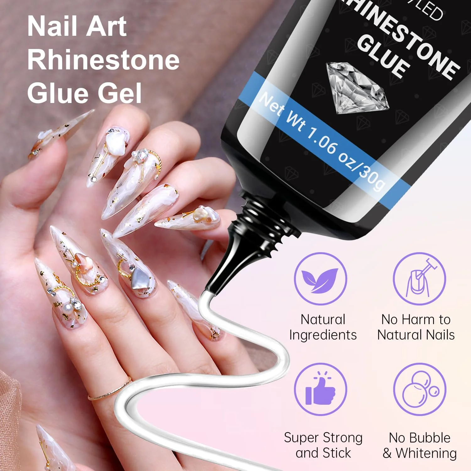 چسب ژل نگین ناخن 30 گرمی - چسب فوق العاده قوی با خشک شدن UV برای سنگ های قیمتی، الماس، جواهرات، تیپ ها، ناخن های مصنوعی - همراه با سوهان ناخن چسب ژل نگین ناخن 30 گرمی - چسب فوق العاده قوی با خشک شدن UV برای سنگ های قیمتی، الماس، جواهرات، تیپ ها، ناخن های مصنوعی - همراه با سوهان ناخن