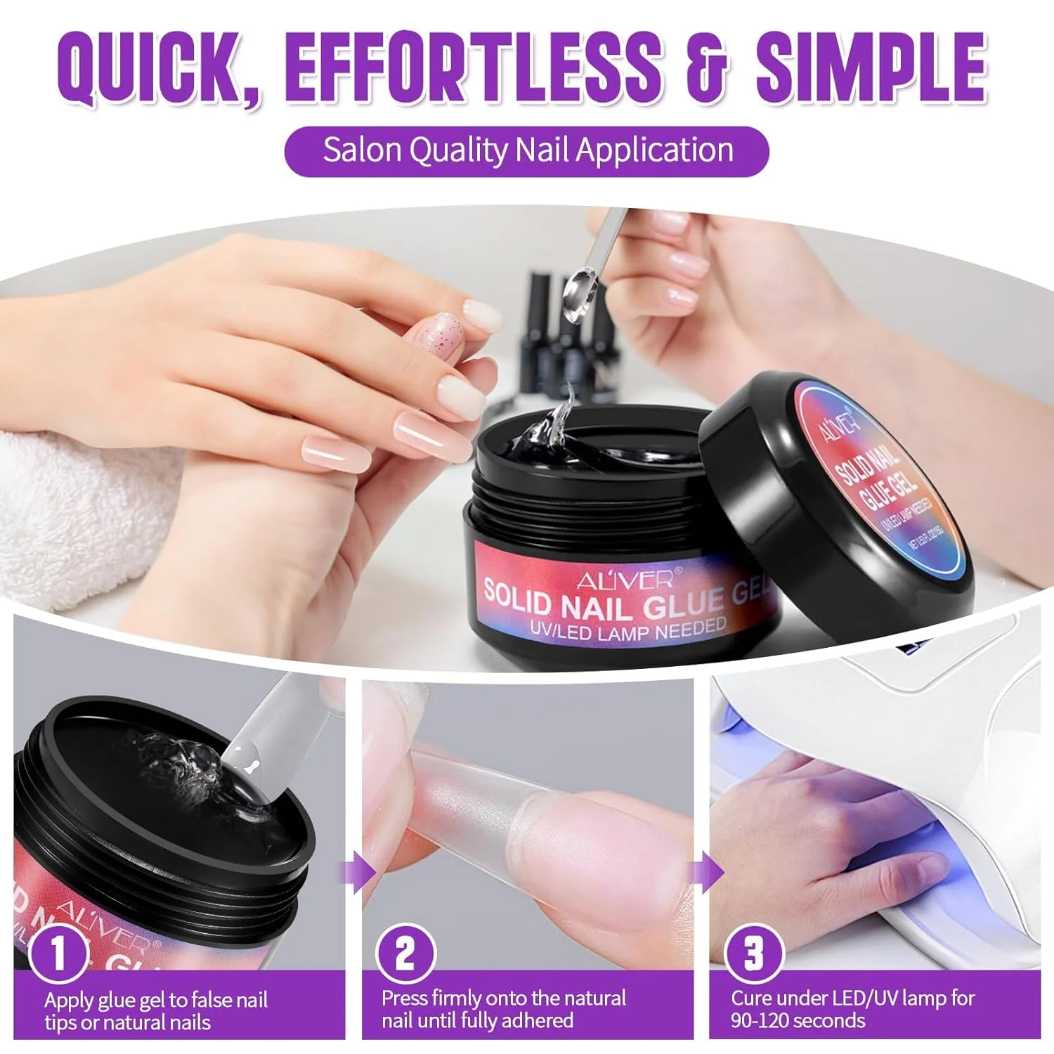 چسب ژل ناخن جامد ALIVER فوق العاده قوی، چسب ژل هنر ناخن مصنوعی برای نوک ناخن های اکریلیک و سنگ های قیمتی، چسب اکستنشن UV برای لاک ناخن های پرسی چسب ژل ناخن جامد ALIVER فوق العاده قوی، چسب ژل هنر ناخن مصنوعی برای نوک ناخن های اکریلیک و سنگ های قیمتی، چسب اکستنشن UV برای لاک ناخن های پرسی