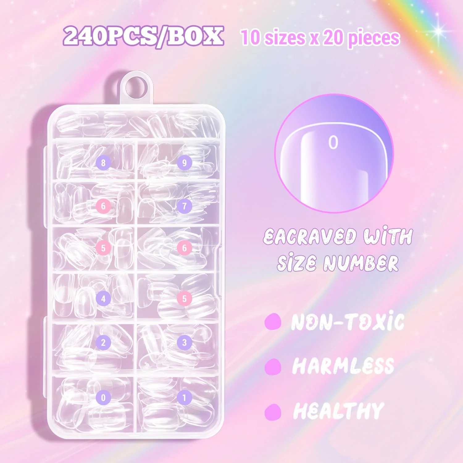 ناخن مصنوعی بچه گانه Krofaue - نوک ناخن بیضی شکل کوتاه شفاف 240 عددی، ناخن های چسبی برای دختران کوچک، پوشش کامل، 10 سایز، نوک ناخن ژلی نرم اکریلیک مصنوعی ناخن مصنوعی بچه گانه Krofaue - نوک ناخن بیضی شکل کوتاه شفاف 240 عددی، ناخن های چسبی برای دختران کوچک، پوشش کامل، 10 سایز، نوک ناخن ژلی نرم اکریلیک مصنوعی