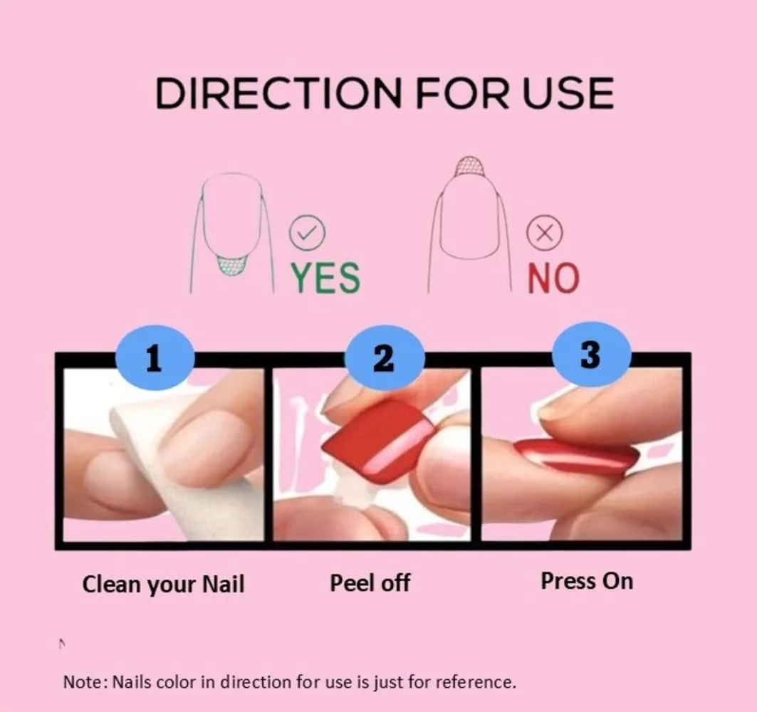 ناخن مصنوعی چسبی صورتی بژ اکلیلی | 24 عدد ناخن مصنوعی قابل استفاده مجدد | استفاده آسان با چسب | درخشش ماندگار | اکستنشن ناخن مصنوعی برای زنان و دختران
