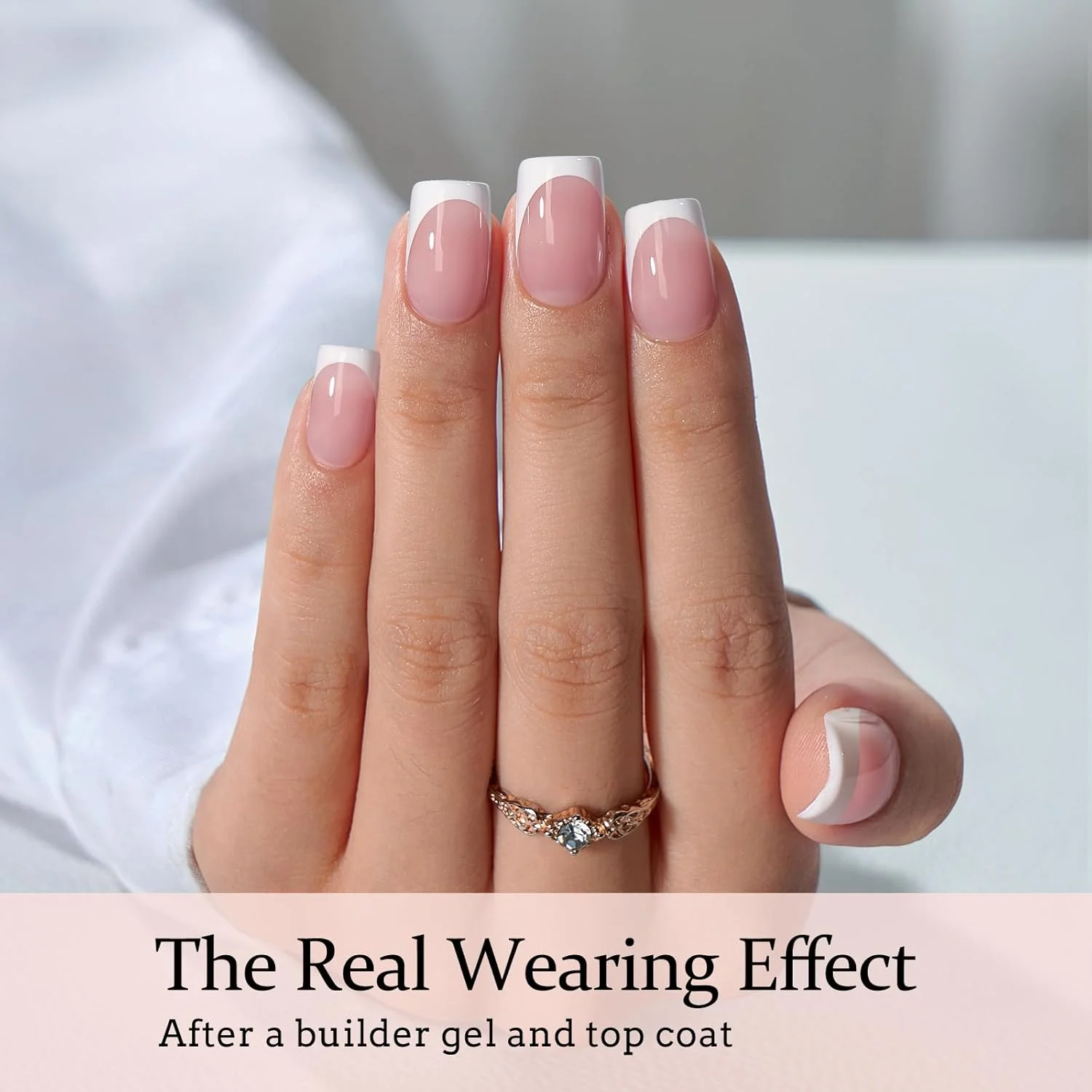 ناخن مصنوعی فرنچ BTArtboxnails XCOATTIPS - ناخن های کوتاه چسبی، 160 عدد ناخن صورتی مربعی ژلی نرم با پرایمر و بیس کت از قبل چسبانده شده، بدون نیاز به سوهان، 16 سایز، مناسب هدیه