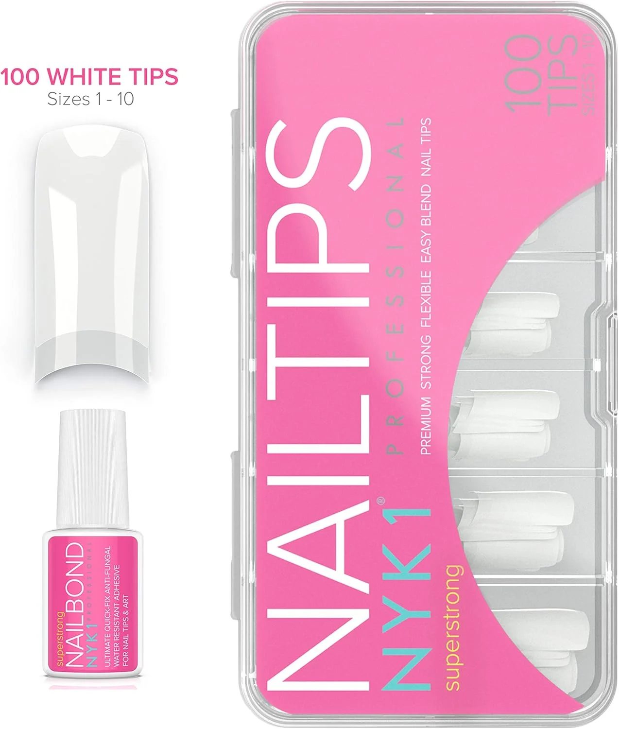 چسب ناخن با ناخن های مصنوعی سفید - ست ناخن مصنوعی با کیفیت عالی، مناسب برای کاشت ناخن، طراحی ناخن با ژل UV و LED چسب ناخن با ناخن های مصنوعی سفید - ست ناخن مصنوعی با کیفیت عالی، مناسب برای کاشت ناخن، طراحی ناخن با ژل UV و LED