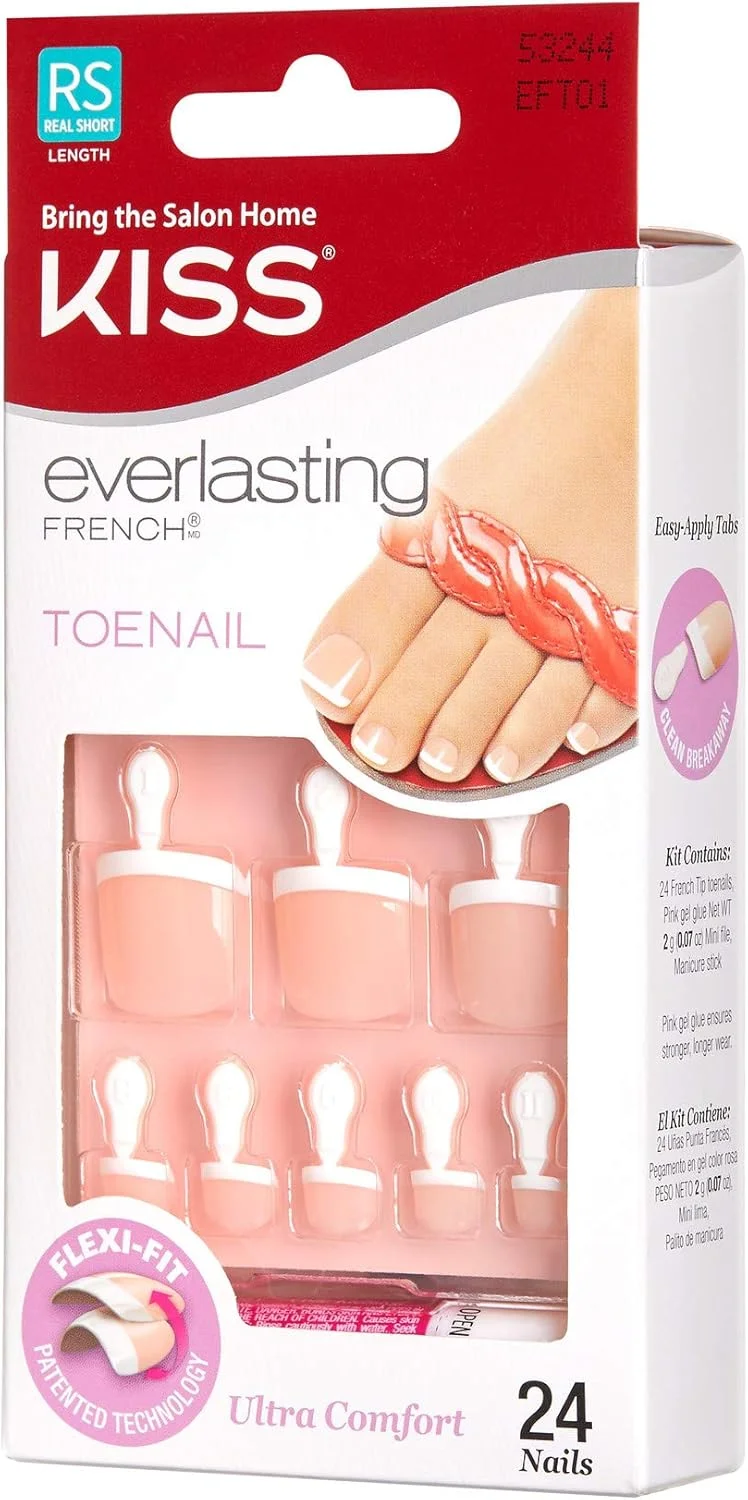 ناخن مصنوعی پا چسبی KISS مدل Everlasting، طرح 'Limitless'، فرانسوی، سایز کوتاه، فرم اسکووال، شامل 24 ناخن، چسب 2 گرمی، یک عدد چوب مانیکور، یک عدد سوهان کوچک ناخن مصنوعی پا چسبی KISS مدل Everlasting، طرح 'Limitless'، فرانسوی، سایز کوتاه، فرم اسکووال، شامل 24 ناخن، چسب 2 گرمی، یک عدد چوب مانیکور، یک عدد سوهان کوچک