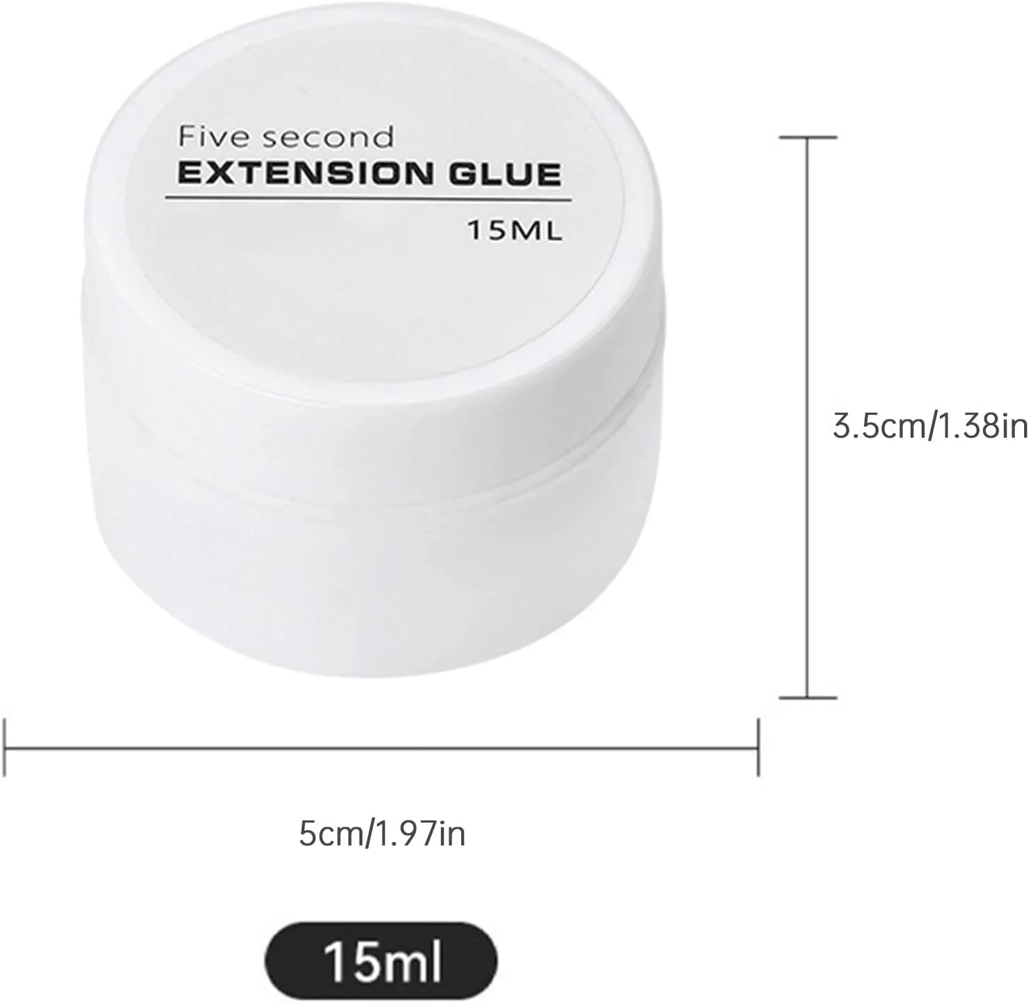 چسب اکستنشن 15 میلی لیتری برای ناخن مصنوعی و تیپ ناخن، چسب وصل کننده ناخن جامد مورد نیاز برای اکستنشن آسان ناخن در خانه، ژل ناخن با نور و ناخن های اکستنشن (A، تک سایز)