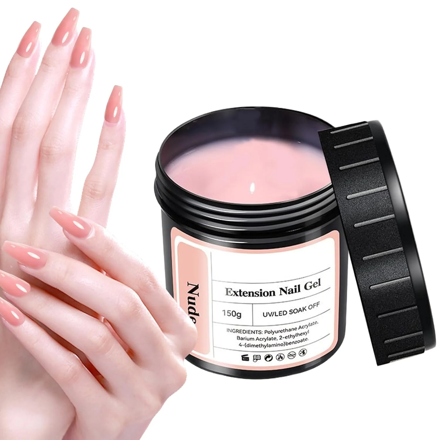 ژل کاشت ناخن - ژل مانیکور نیمه دائم، 150 گرم ژل چسب UV LED نیمه دائم برای مبتدیان، بانوان، سالن های آرایشی، طراحی ناخن در خانه