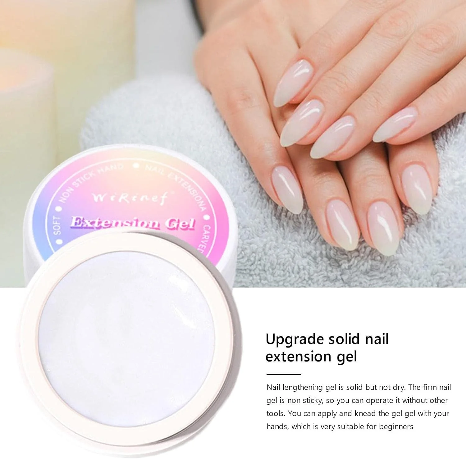 ژل سخت برای ناخن، چسب ژل جامد غیر چسبنده برای اکستنشن ناخن، ژل سازنده برای ناخن، کیت ژل سخت سازنده ناخن برای سالن هنر ناخن و مبتدیان