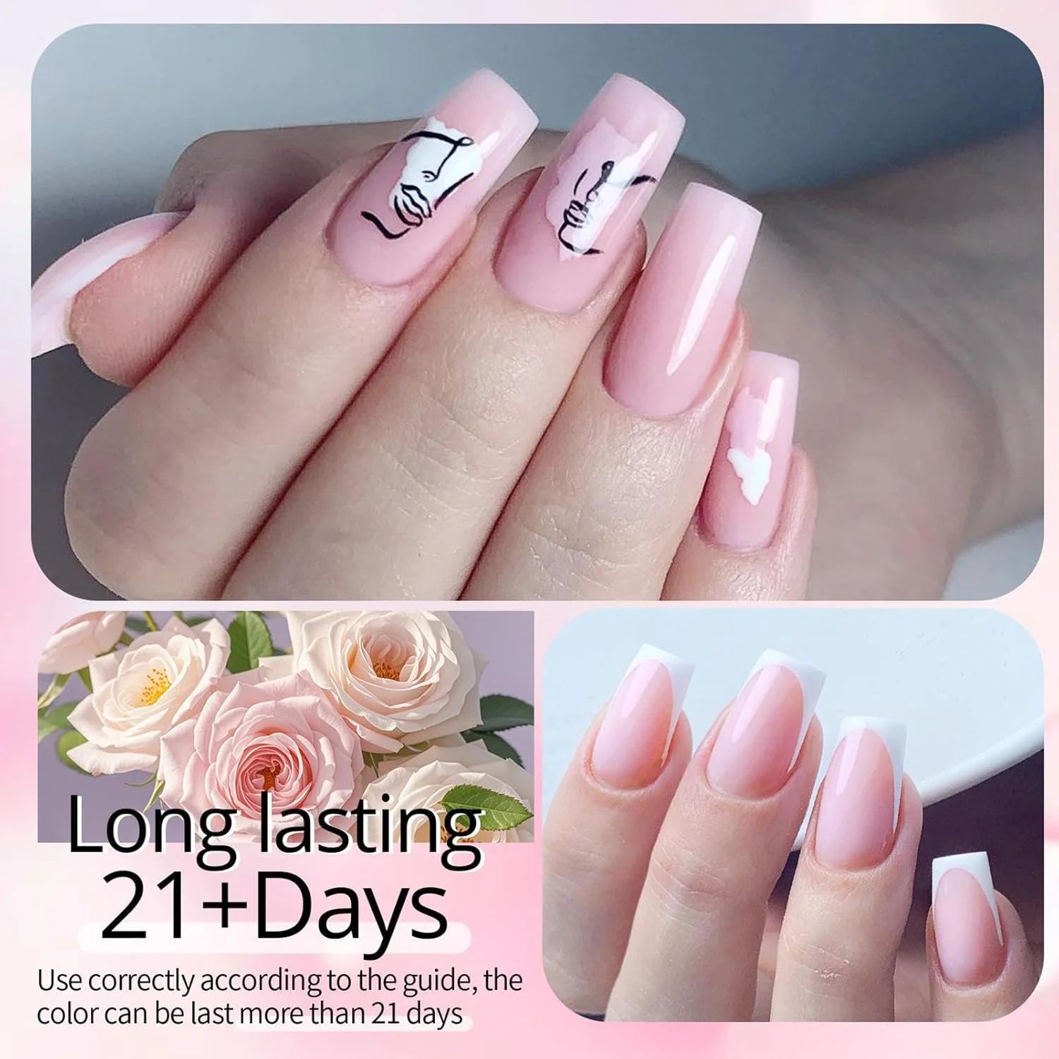 کیت کاشت ناخن ژلی، کیت ژل ناخن 3 رنگ | ست مجسمه سازی قابل تنظیم، ابزار هنری چسب با ماندگاری طولانی برای سالن، خانه، مبتدیان، دختران