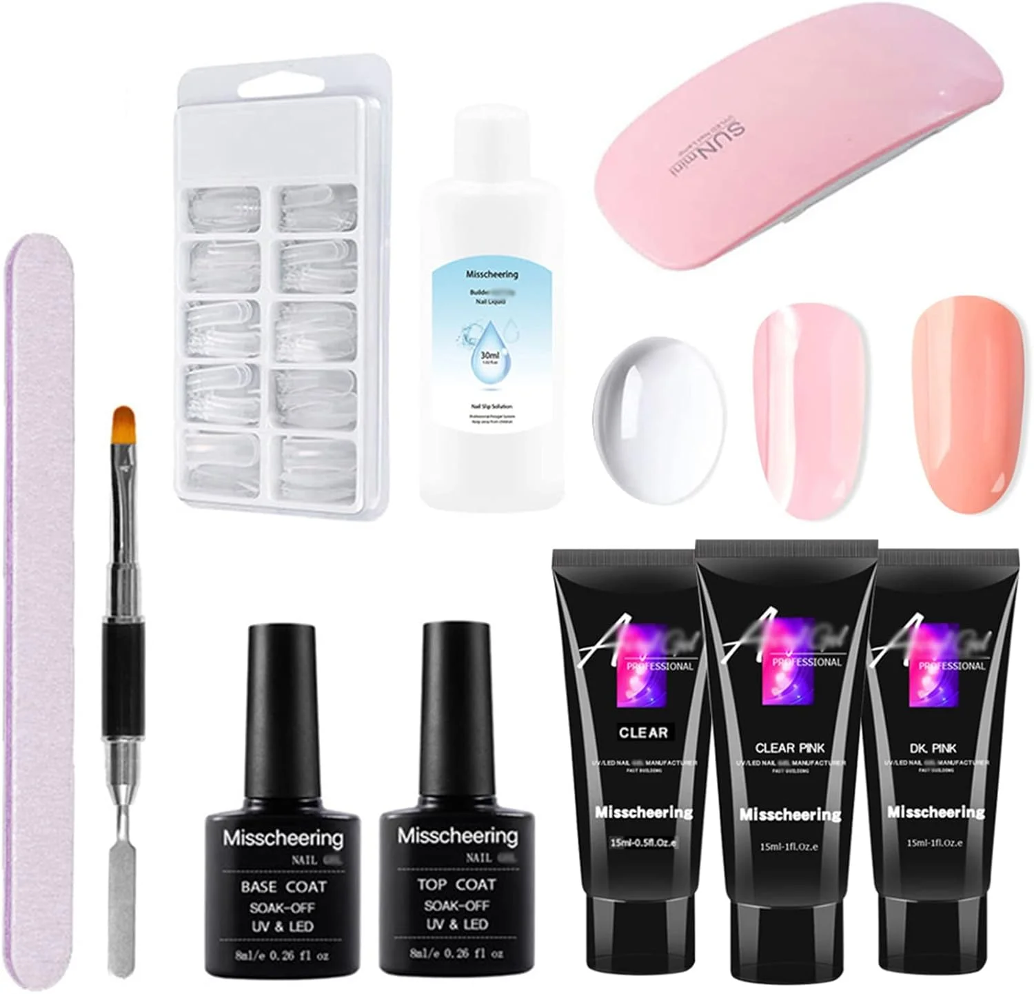 چسب ناخن، کیت اکستنشن ناخن Irovami، ست اکستنشن سازنده ناخن، ابزار پولیش هنر ناخن مانیکور فوتوتراپی با لامپ ناخن