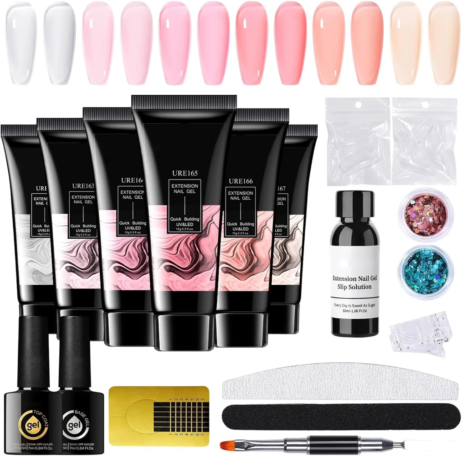کیت ژل ناخن، ژل چسب اکستنشن ناخن بسیار قوی - لاک پایه ناخن انگشت بادوام طولانی مدت، ابزار هنری برای علاقه مندان، مبتدیان و بزرگسالان کیت ژل ناخن، ژل چسب اکستنشن ناخن بسیار قوی - لاک پایه ناخن انگشت بادوام طولانی مدت، ابزار هنری برای علاقه مندان، مبتدیان و بزرگسالان