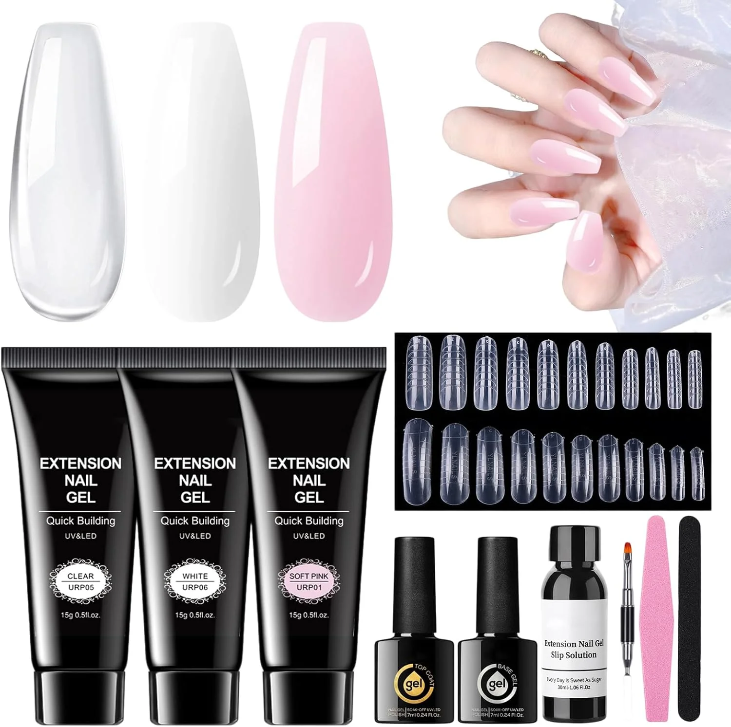 کیت کاشت ناخن - کیت کاشت ناخن با ژل و 3 رنگ | ست مجسمه سازی قابل تنظیم، لوازم جانبی، چسب ماندگار، ابزار هنری برای سالن، خانه، مبتدیان، دختران کیت کاشت ناخن - کیت کاشت ناخن با ژل و 3 رنگ | ست مجسمه سازی قابل تنظیم، لوازم جانبی، چسب ماندگار، ابزار هنری برای سالن، خانه، مبتدیان، دختران