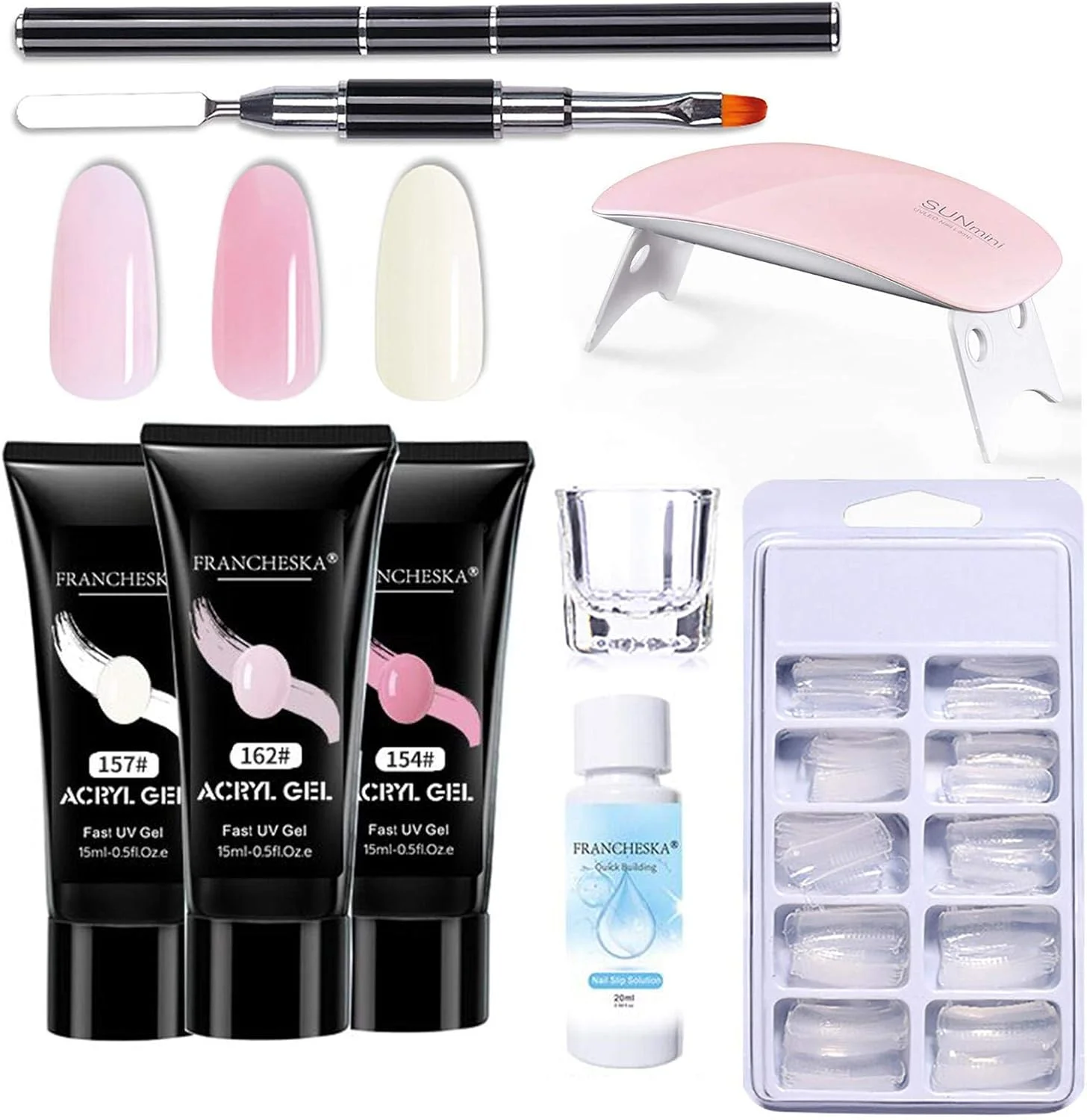 کیت کاشت ناخن، ست ژل کاشت ناخن، کیت ابزار چسب ناخن با ژل یو وی، تکه ناخن، سوهان ناخن، برس، پاک کننده ناخن و مینی لامپ یو وی، نیازهای شما را برای طراحی ناخن برآورده می کند کیت کاشت ناخن، ست ژل کاشت ناخن، کیت ابزار چسب ناخن با ژل یو وی، تکه ناخن، سوهان ناخن، برس، پاک کننده ناخن و مینی لامپ یو وی، نیازهای شما را برای طراحی ناخن برآورده می کند