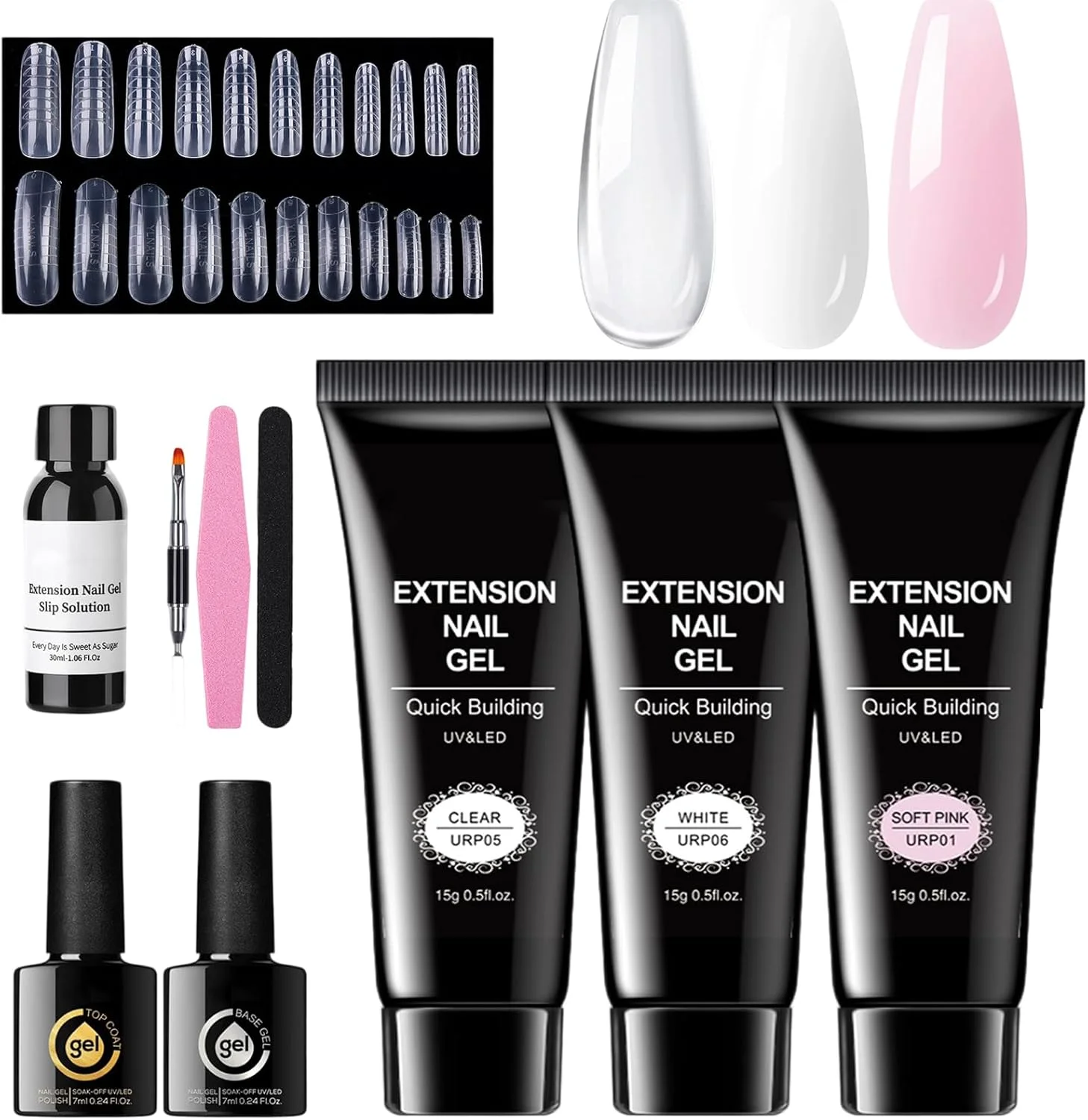 کیت کاشت ناخن ژلی - کیت کاشت ناخن ژلی 3 رنگ - مجموعه مجسمه سازی قابل تنظیم، لوازم جانبی، چسب ماندگار، ابزار هنری برای سالن، خانه، مبتدیان، دختران کیت کاشت ناخن ژلی - کیت کاشت ناخن ژلی 3 رنگ - مجموعه مجسمه سازی قابل تنظیم، لوازم جانبی، چسب ماندگار، ابزار هنری برای سالن، خانه، مبتدیان، دختران