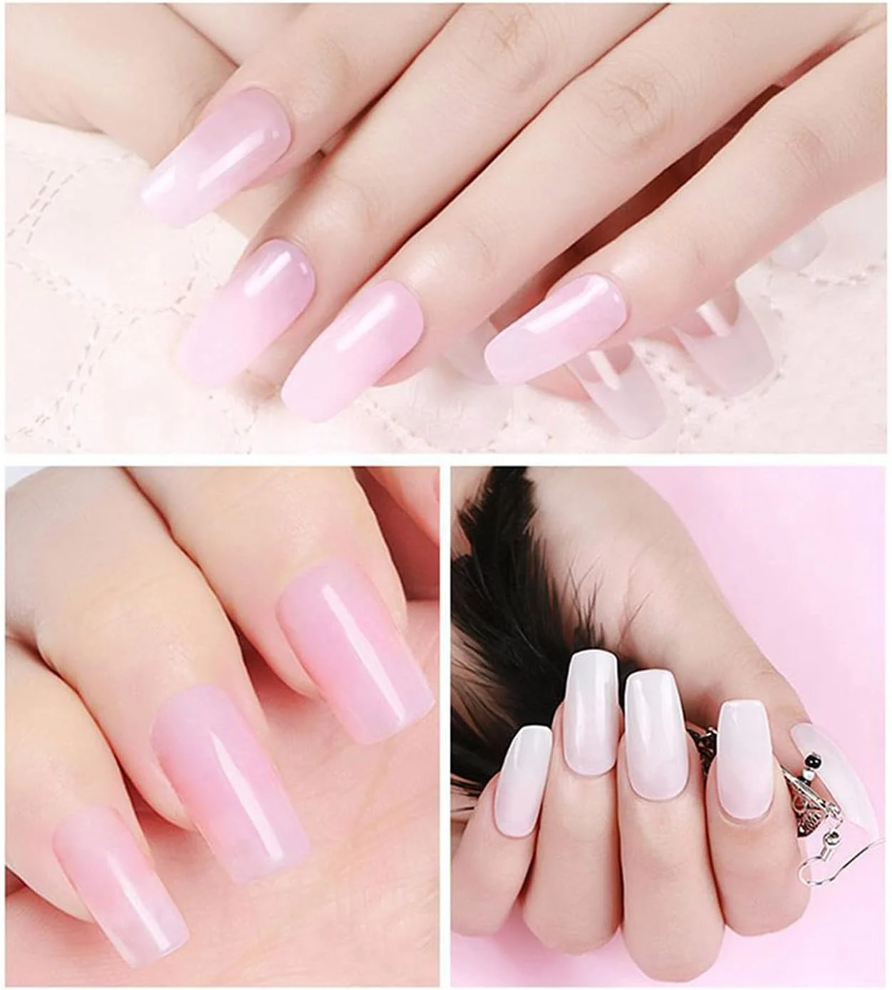 ست چسب، ست ۷ تکه چسب اکستنشن ناخن Fawoonu، کیت ابزار مانیکور حرفه ای، سوهان ناخن، برس، عقب زننده کوتیکول ناخن، نیپر، ۱۰۰ عدد ناخن