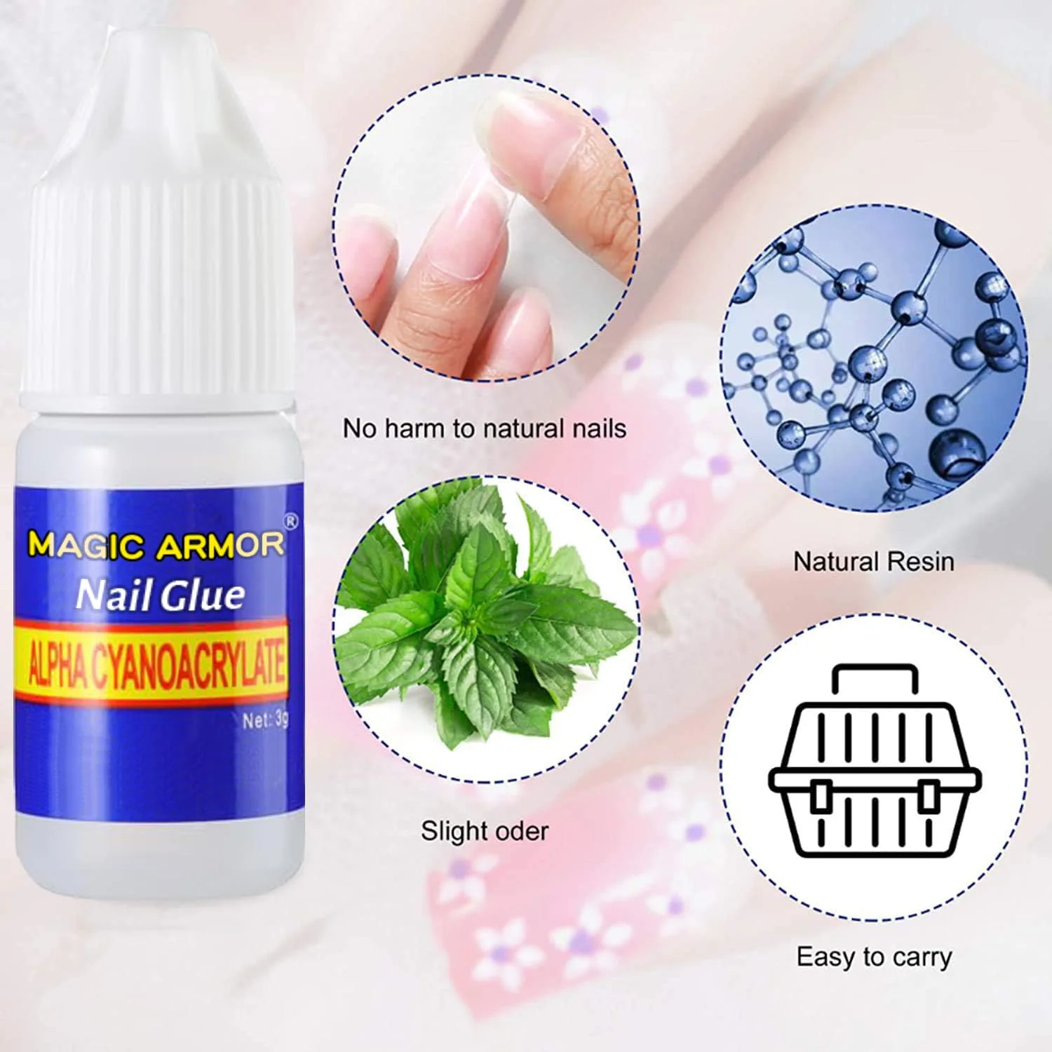 چسب ناخن فوق العاده قوی - کیفیت حرفه ای سالن، چسب نوک ناخن فوق العاده سریع و قوی برای ناخن های شکسته، چسبندگی فوق العاده بادوام برای ناخن های مصنوعی