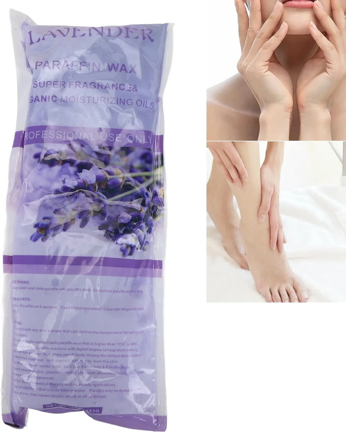 پارافین، موم ایمن دست و پا 453 گرمی برای درمان حرارتی، مناسب حمام و اسپا (اسطوخودوس)