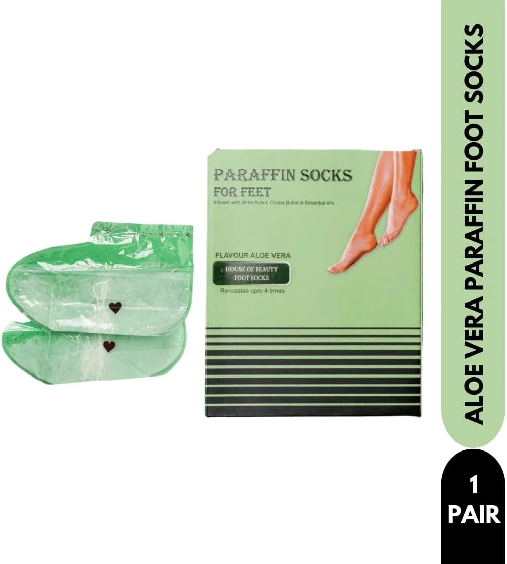 جوراب موم پارافین برای پا، مرطوب کننده پاشنه ترک خورده، پوست خشک و زبر، پدیکور پارافین تراپی برای انواع پوست پا (طعم آلوئه ورا) جوراب موم پارافین برای پا، مرطوب کننده پاشنه ترک خورده، پوست خشک و زبر، پدیکور پارافین تراپی برای انواع پوست پا (طعم آلوئه ورا)