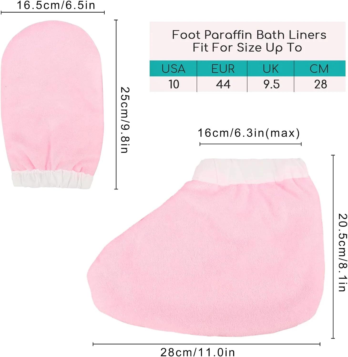 دستکش و پاپوش پارافین Segbeauty، دارای دهانه کشسان و عایق بندی شده از جنس تری برای دست و پا، دستکش و پاپوش برای گرم کننده های پارافین و اسپا