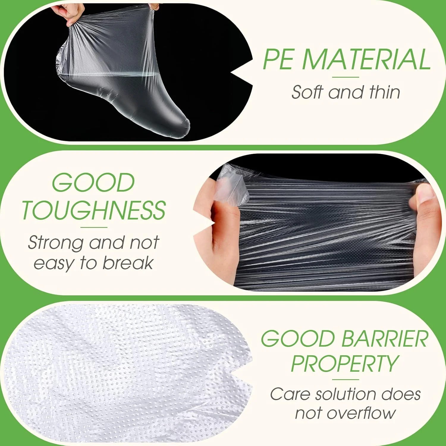 روکش های حمام پارافین پا Hoolerry، 500 عدد، روکش های پلاستیکی شفاف برای پا، جوراب های مرطوب کننده پا با موم داغ، جوراب های پلاستیکی اسپا پا، کاورهای کیسه ای چکمه درمانی برای مراقبت از پا دستگاه موم حمام پارافین