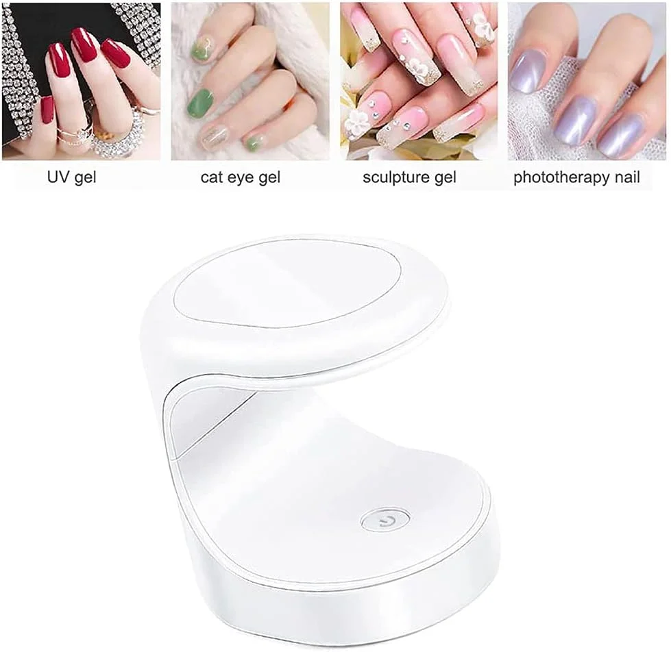 چراغ خشک کن ناخن LED کوچک، چراغ UV قابل حمل خشک کن ناخن، دستگاه مانیکور تک انگشتی، چراغ کیورینگ برای لاک ژل ناخن