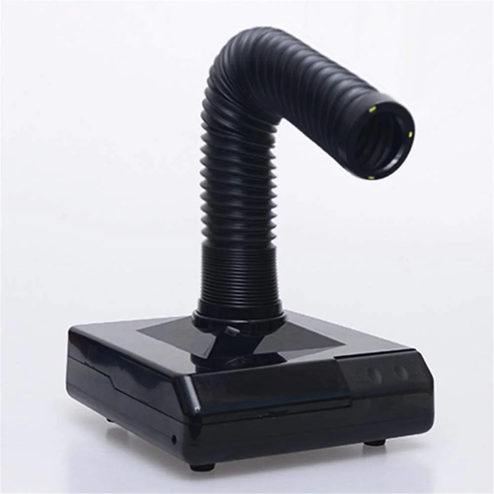 دستگاه جمع کننده گرد و غبار ناخن 60 واتی با مکش قوی، خشک کن هوا، طراحی آرنجی جمع شونده، ابزار مانیکور پدیکور (مشکی)