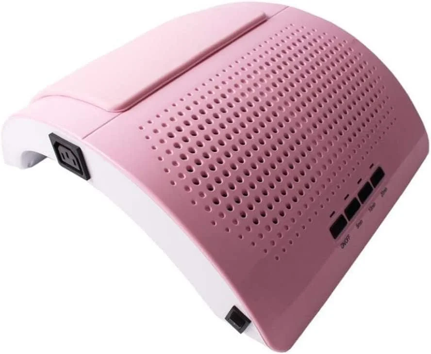 دستگاه جمع کننده گرد و غبار ناخن جدید، دستگاه مانیکور دو فن با نور، 60 وات قدرت بالا، جاروبرقی حرفه ای سالن، ابزار طراحی ناخن DIY با 2 کیسه جمع آوری گرد و غبار