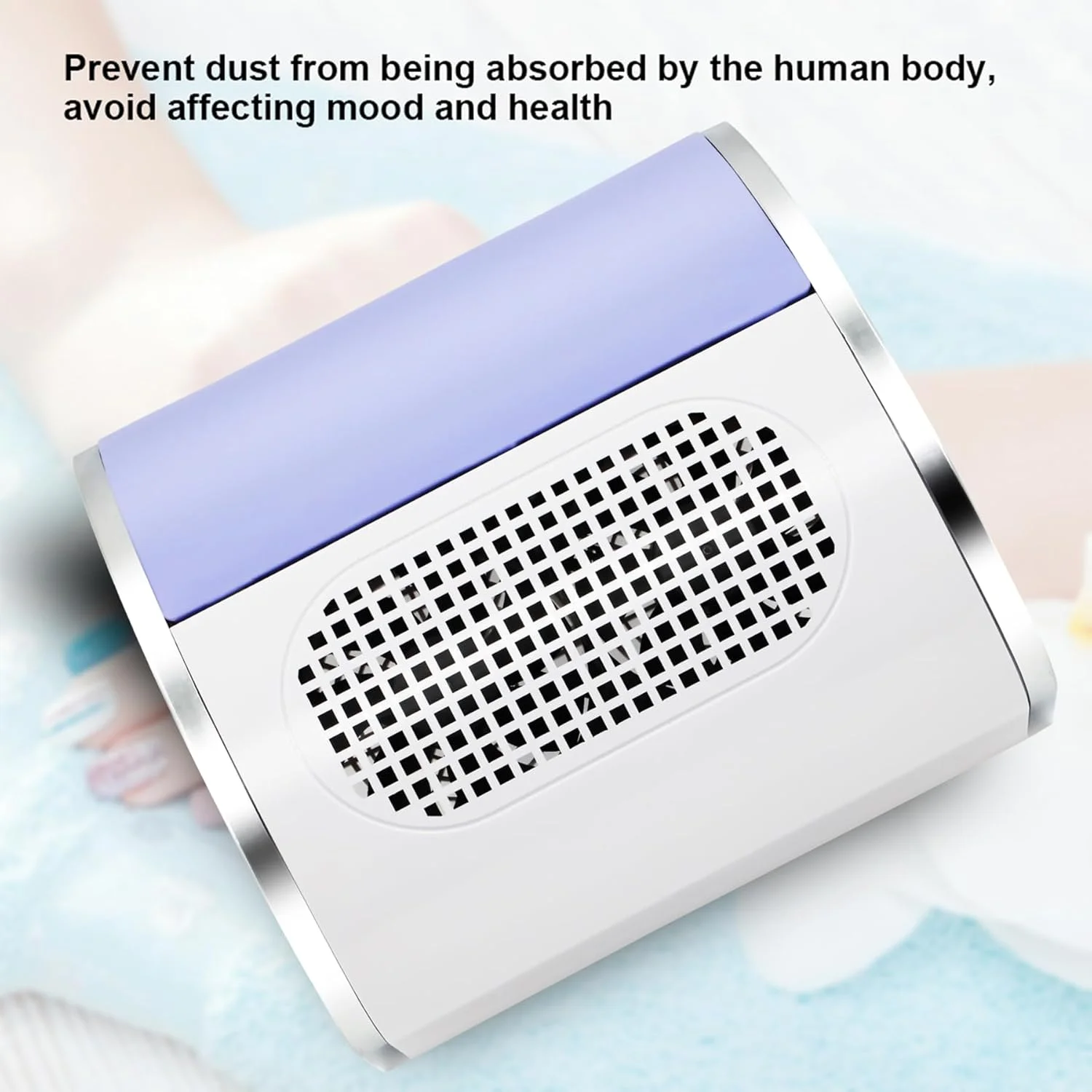 دستگاه مکنده گرد ناخن 40 وات، دستگاه مکنده حرفه ای گرد ناخن بنفش، تجهیزات تمیز کننده مانیکور با 3 فن و 2 کیسه گرد و غبار برای سالن ناخن/مانیکور شخصی