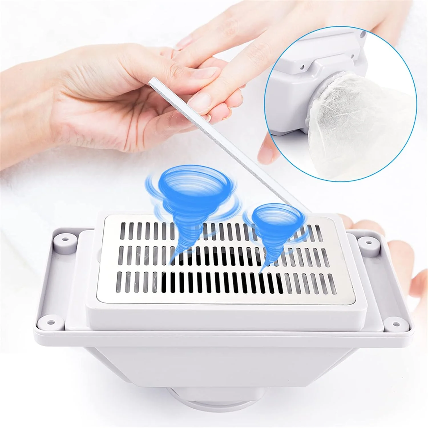 دستگاه جمع کننده گرد و غبار ناخن رومیزی JCAKES، تجهیزات هنری سالن ناخن با 3 کیسه جمع آوری، فن جاروبرقی برای ناخن های اکریلیک و ژل اکستنشن ناخن پلی