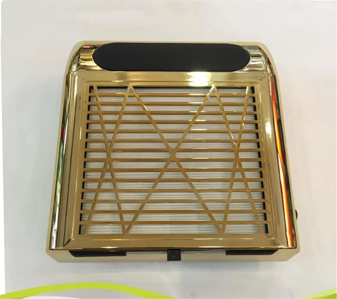 دستگاه جمع کننده گرد و غبار ناخن برقی 80 وات، مکنده و جاروبرقی مانیکور، خشک کن ناخن با صدای کم، تجهیزات جمع آوری سالن هنری برای ناخن های ژلیش و لاک اکریلیک، طلایی