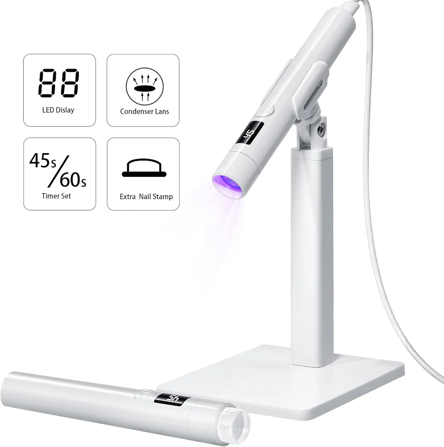 چراغ خشک کن روغن ناخن قابل حمل و بدون دست، چراغ کوچک یو وی ناخن با پشتیبانی کمربند، خشک کن لاک ناخن ال ای دی با تایمر، چراغ ناخن بی سیم مسافرتی قابل حمل خانگی DIY، هدیه برای دوست شما