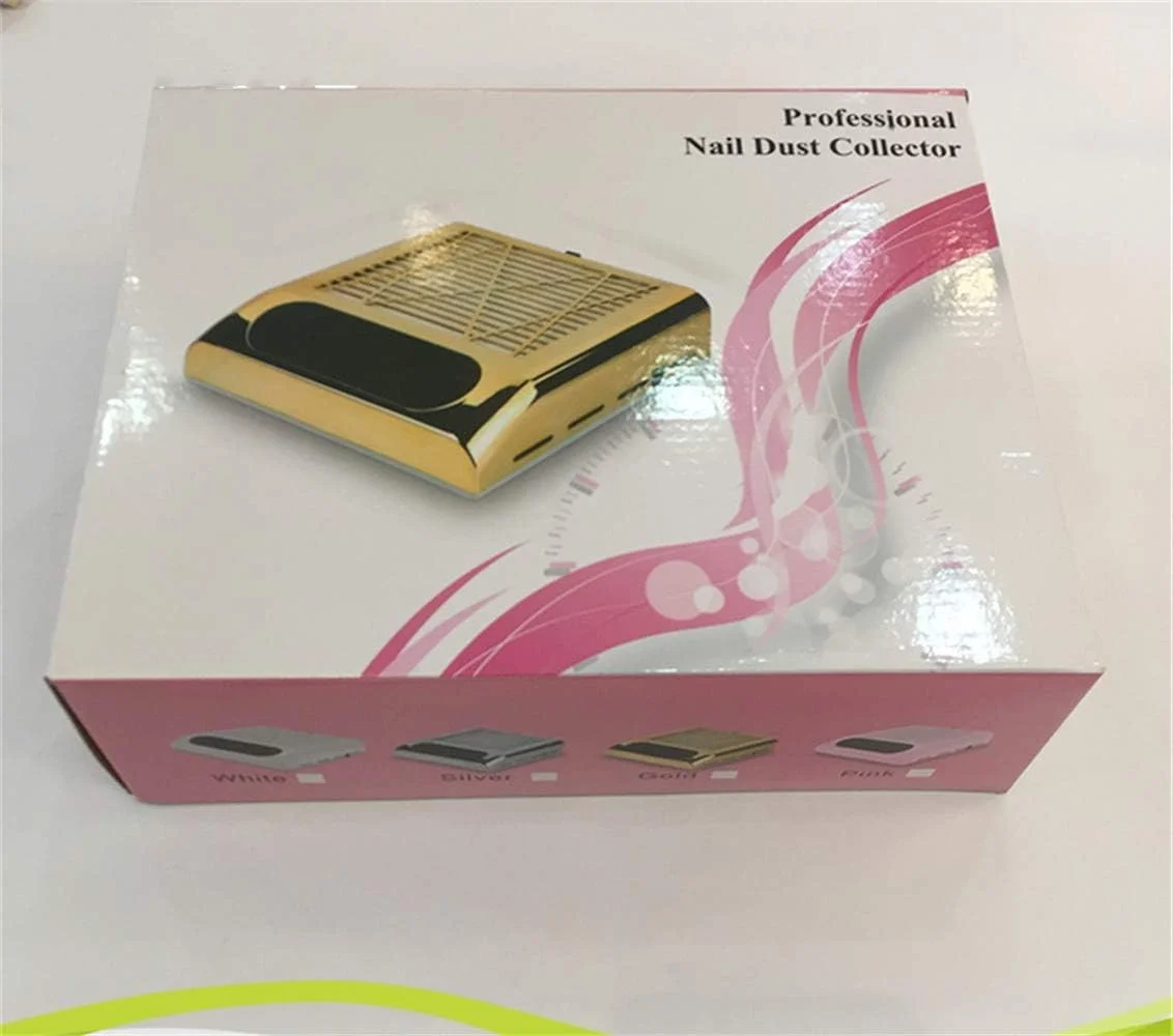 دستگاه جمع کننده گرد و غبار ناخن برقی 80 وات، مکنده و جاروبرقی مانیکور، خشک کن ناخن با صدای کم، تجهیزات جمع آوری سالن هنری برای ناخن های ژلیش و لاک اکریلیک، طلایی