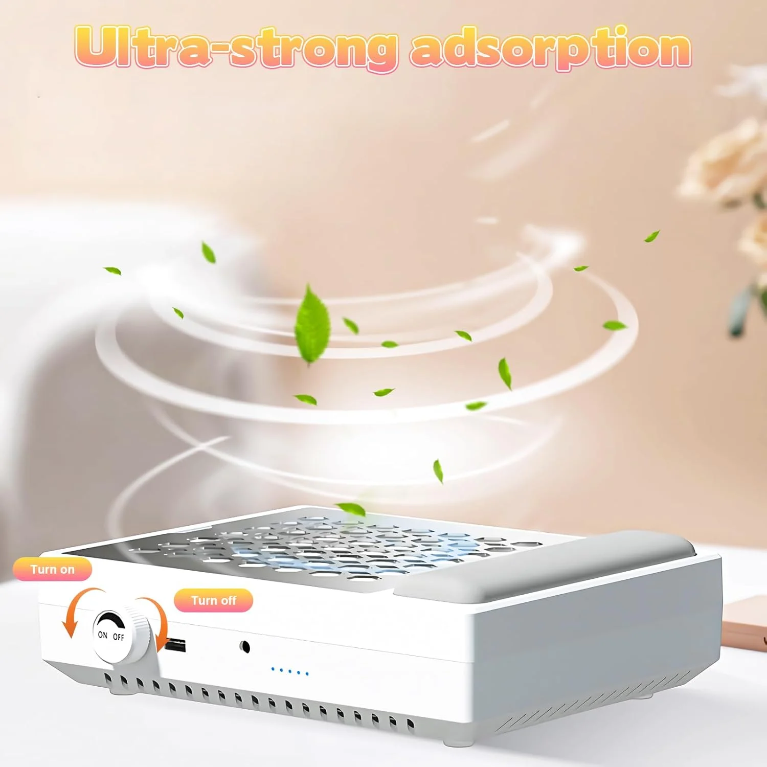 دستگاه جمع کننده گرد و غبار ناخن Mesen با فیلتر قابل استفاده مجدد، دستگاه مکنده برقی گرد و غبار ناخن کم صدا، فن مکنده 56 واتی برای مانیکور، پولیش ناخن های اکریلیک و ژلی، سفید