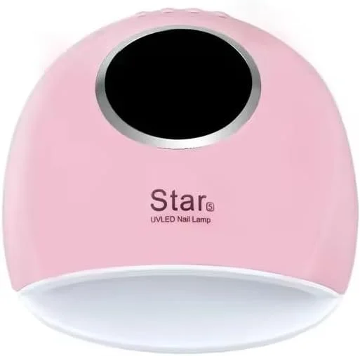 دستگاه خشک کن لاک ژل حرفه ای Brunson مدل Star 5 با توان 72 وات، لامپ UV برای سالن های مانیکور حرفه ای، ناخن، لاک، خشک کردن، مانیکور، پدیکور، ابزار طراحی ناخن، صورتی