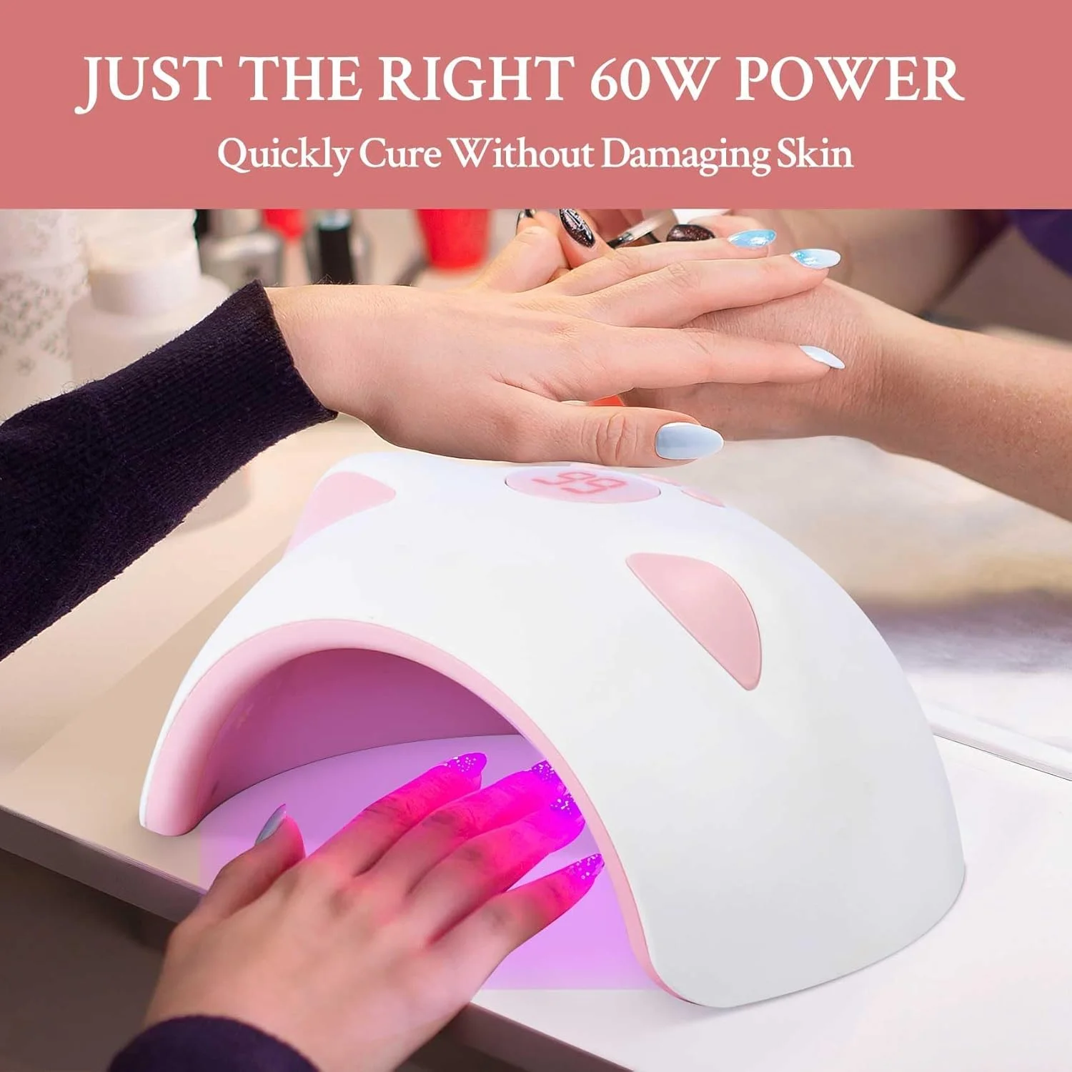 دستگاه خشک کن لاک ناخن LED یو وی، طرح پنجه گربه، دستگاه خشک کن لاک ژل قابل حمل 60 وات، دستگاه خشک کن حرفه ای ناخن با قابلیت خشک کردن سریع و 3 تنظیم تایمر، سفید دستگاه خشک کن لاک ناخن LED یو وی، طرح پنجه گربه، دستگاه خشک کن لاک ژل قابل حمل 60 وات، دستگاه خشک کن حرفه ای ناخن با قابلیت خشک کردن سریع و 3 تنظیم تایمر، سفید
