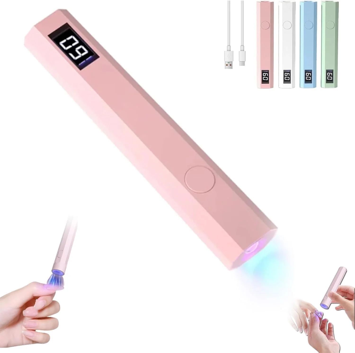 چراغ UV ناخن، چراغ UV دستی برای ناخن های ژلی، چراغ LED ناخن UV بی سیم، چراغ UV خشک کن سریع ناخن، خشک کن ناخن قابل حمل برای استفاده شخصی در خانه (صورتی)