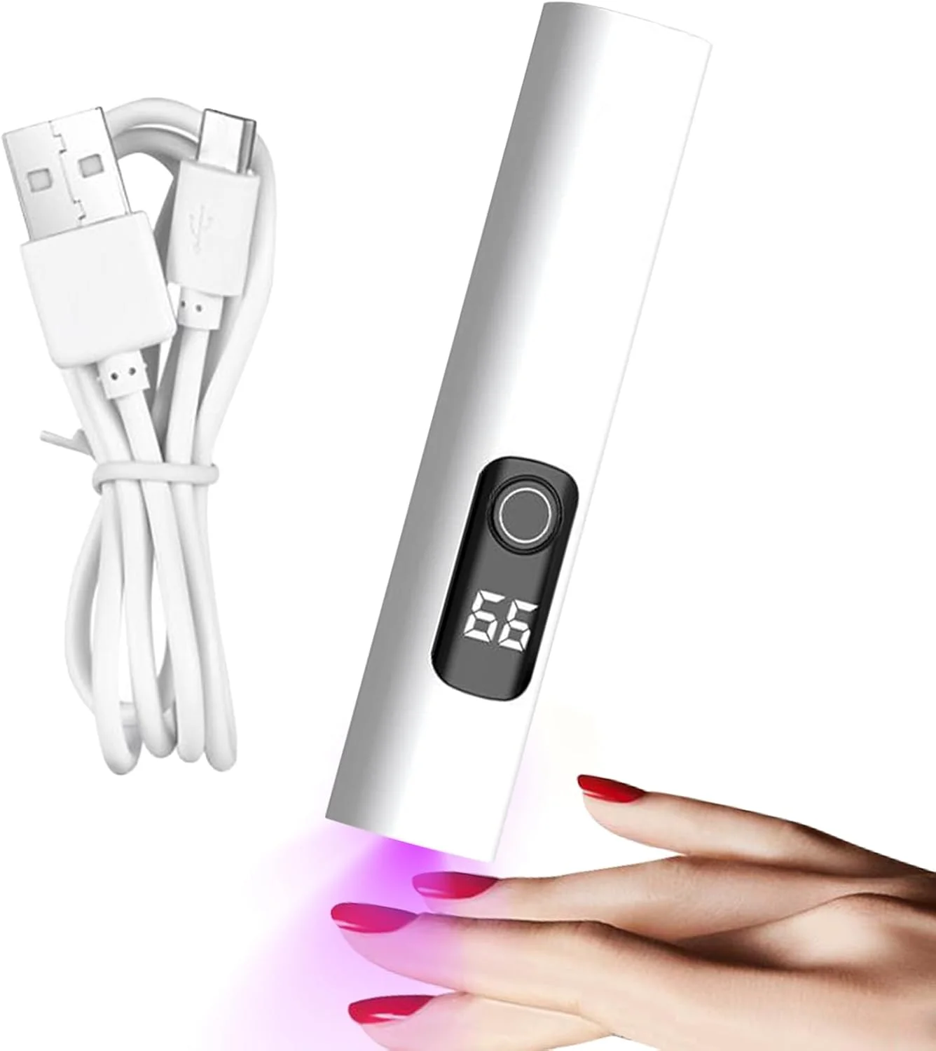 چراغ کوچک یو وی برای ناخن | خشک کن لاک ژل، شارژ USB، چراغ ال ای دی یو وی قابل حمل با 2 حالت زمان بندی برای کمپینگ، هواپیما، سفر جاده ای، میز، سالن، استودیو، خانه، مانیکور دخترانه